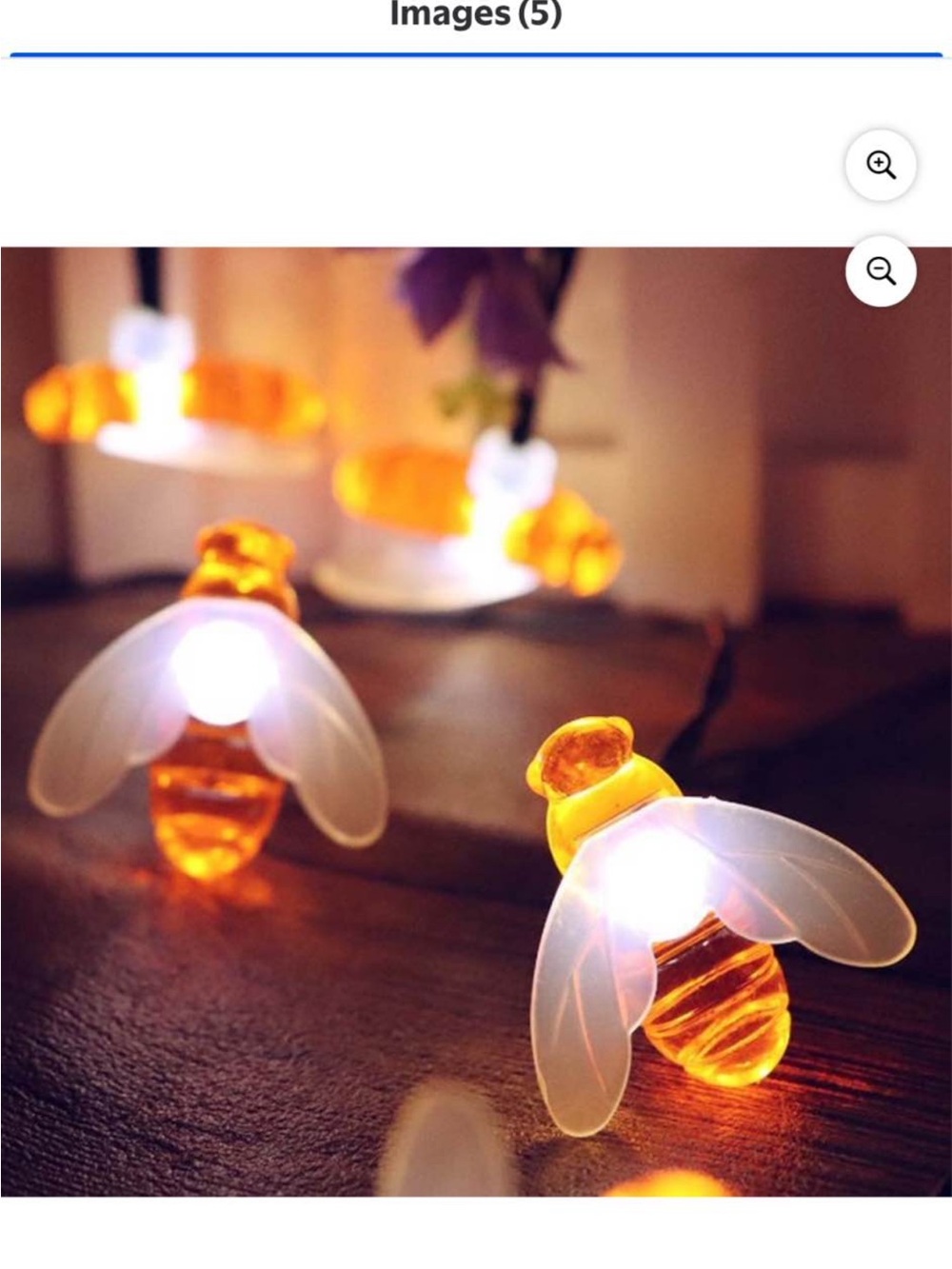 Bee String Lights - Amber Bee LED Garland